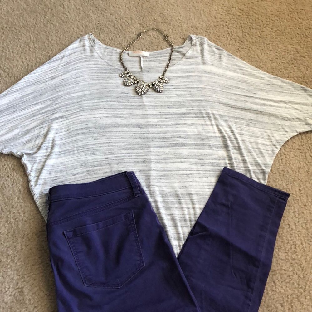 Renee C Malcolm Dolman Sleeve Slub Top